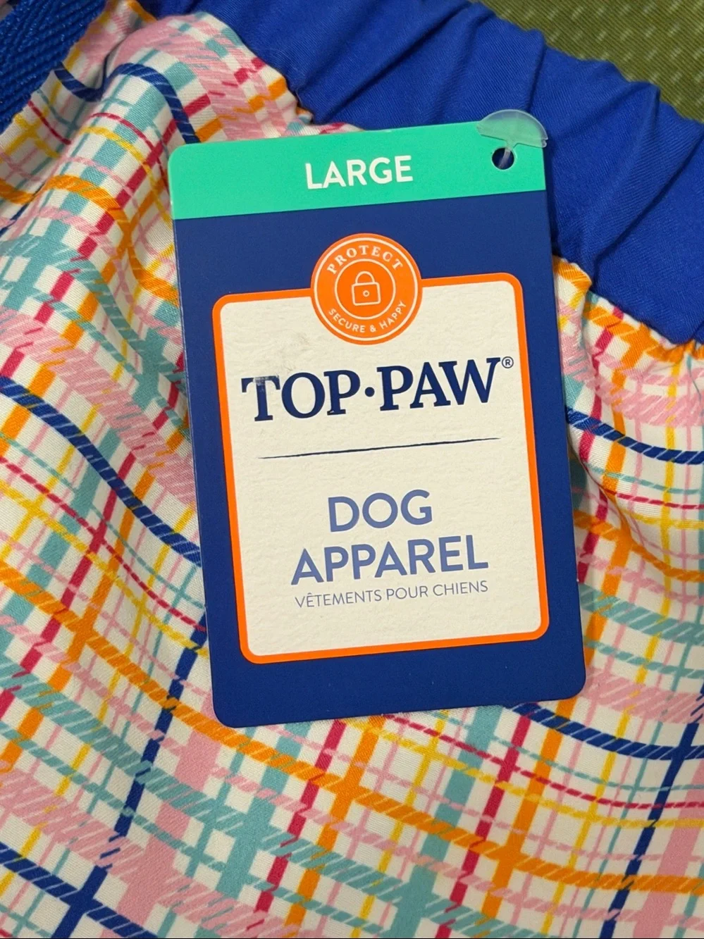 Top Paw Dog Plaid Swim Trunks Size L